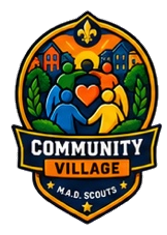 Community Village M.A.D. Scouts badge
